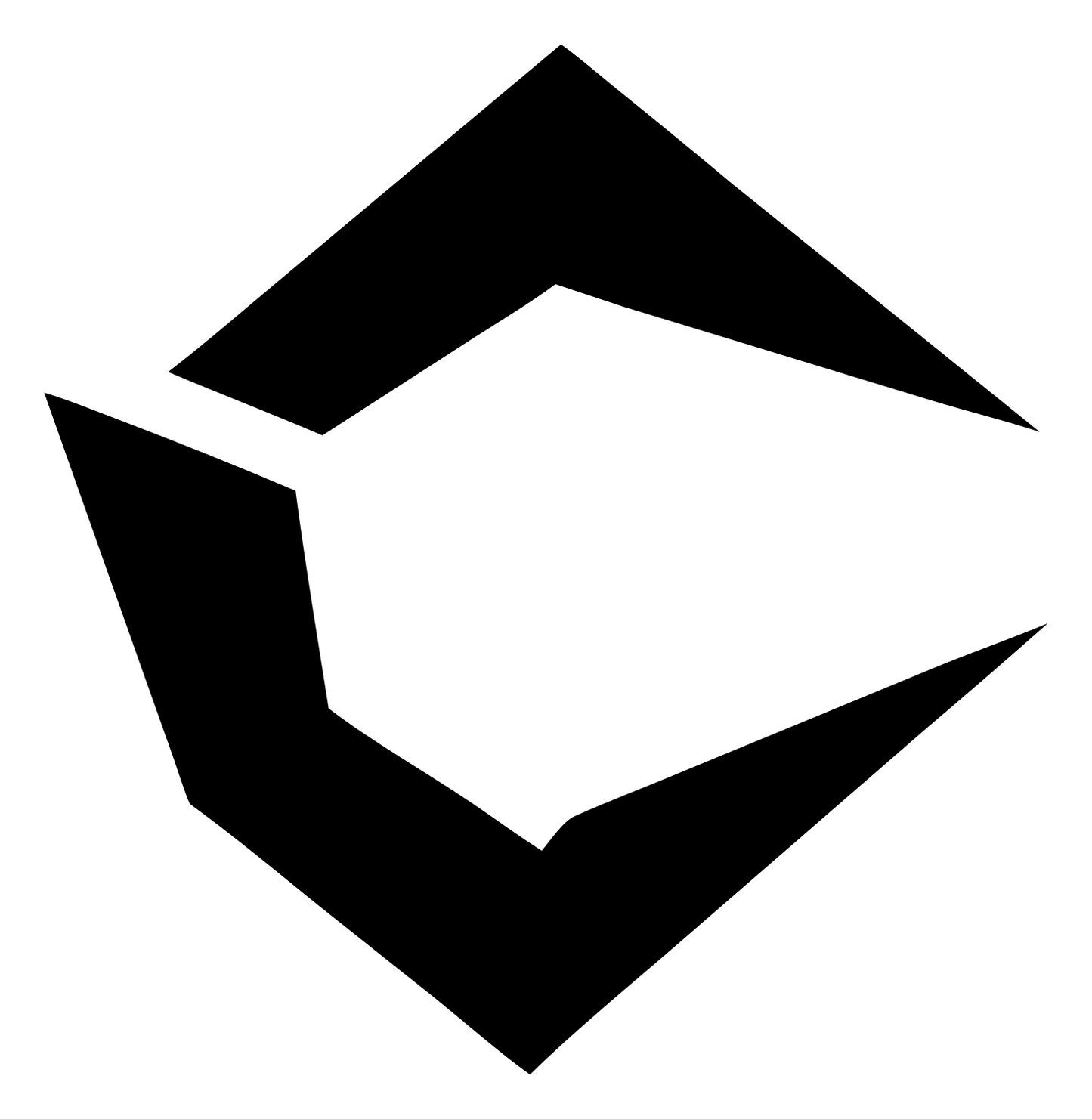 Folded Box Circuit Logo #ffffff/#000000
