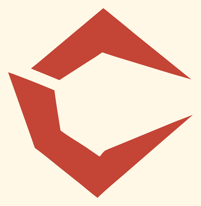Folded Box Circuit Logo #fff8e7/#c44536