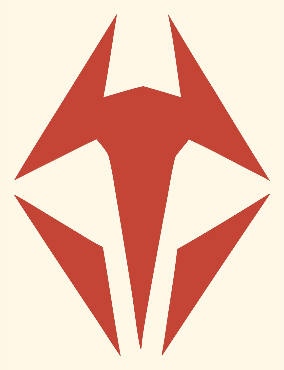Armored Mask Circuit Logo #fff8e7/#c44536