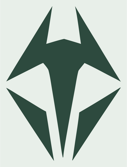 Armored Mask Circuit Logo #e8efe9/#2d4a3e