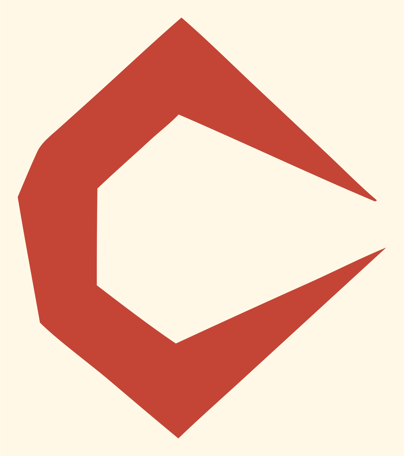 Angular C Shield Logo #fff8e7/#c44536