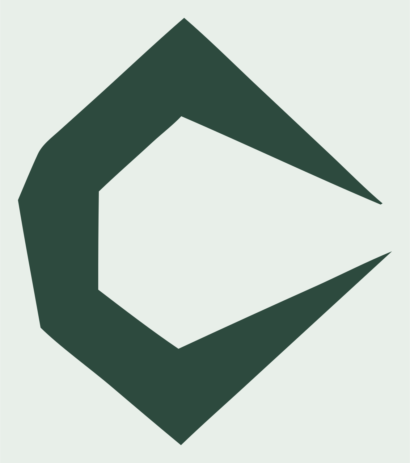 Angular C Shield Logo #e8efe9/#2d4a3e