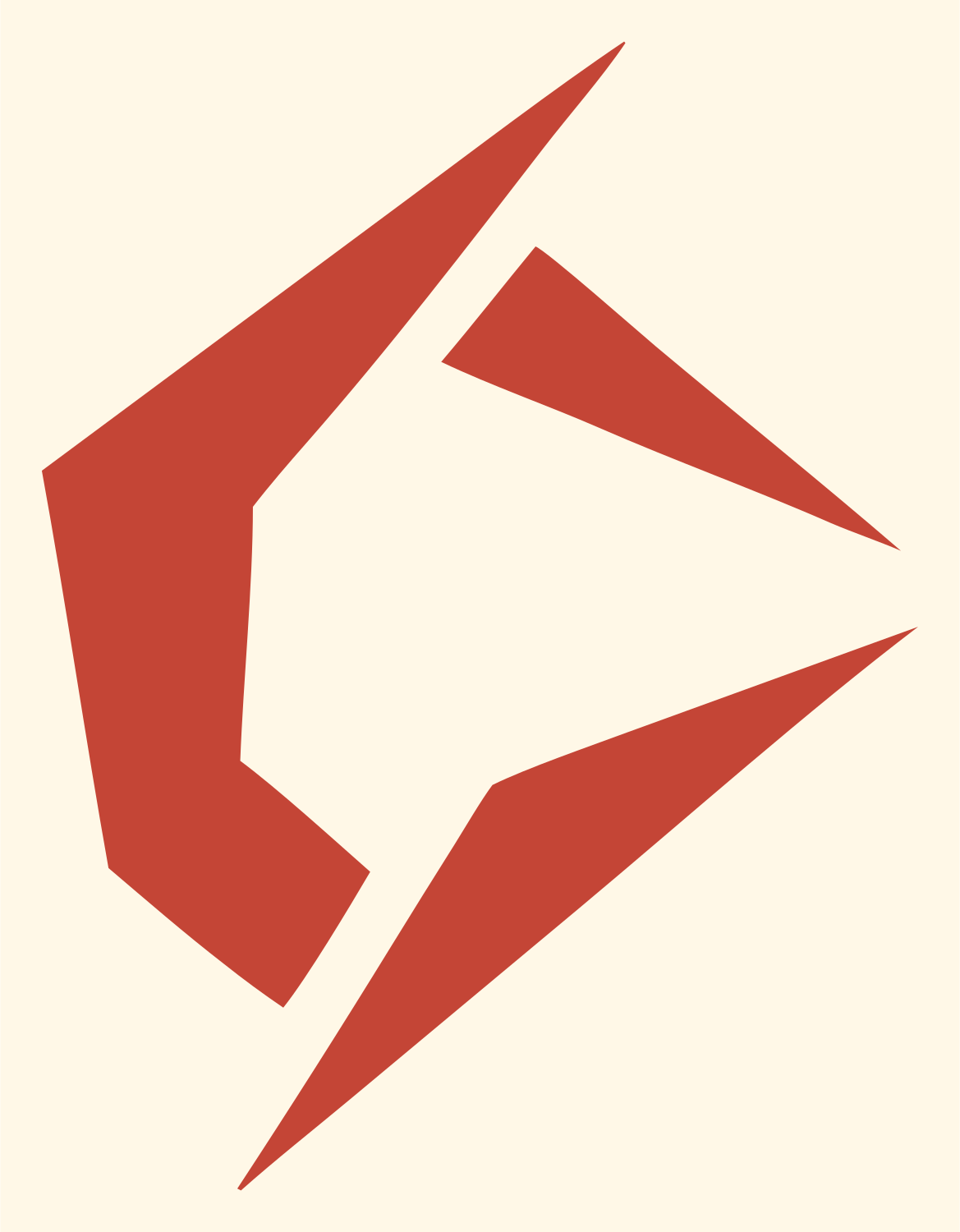 Horned Skull Circuit Logo #fff8e7/#c44536
