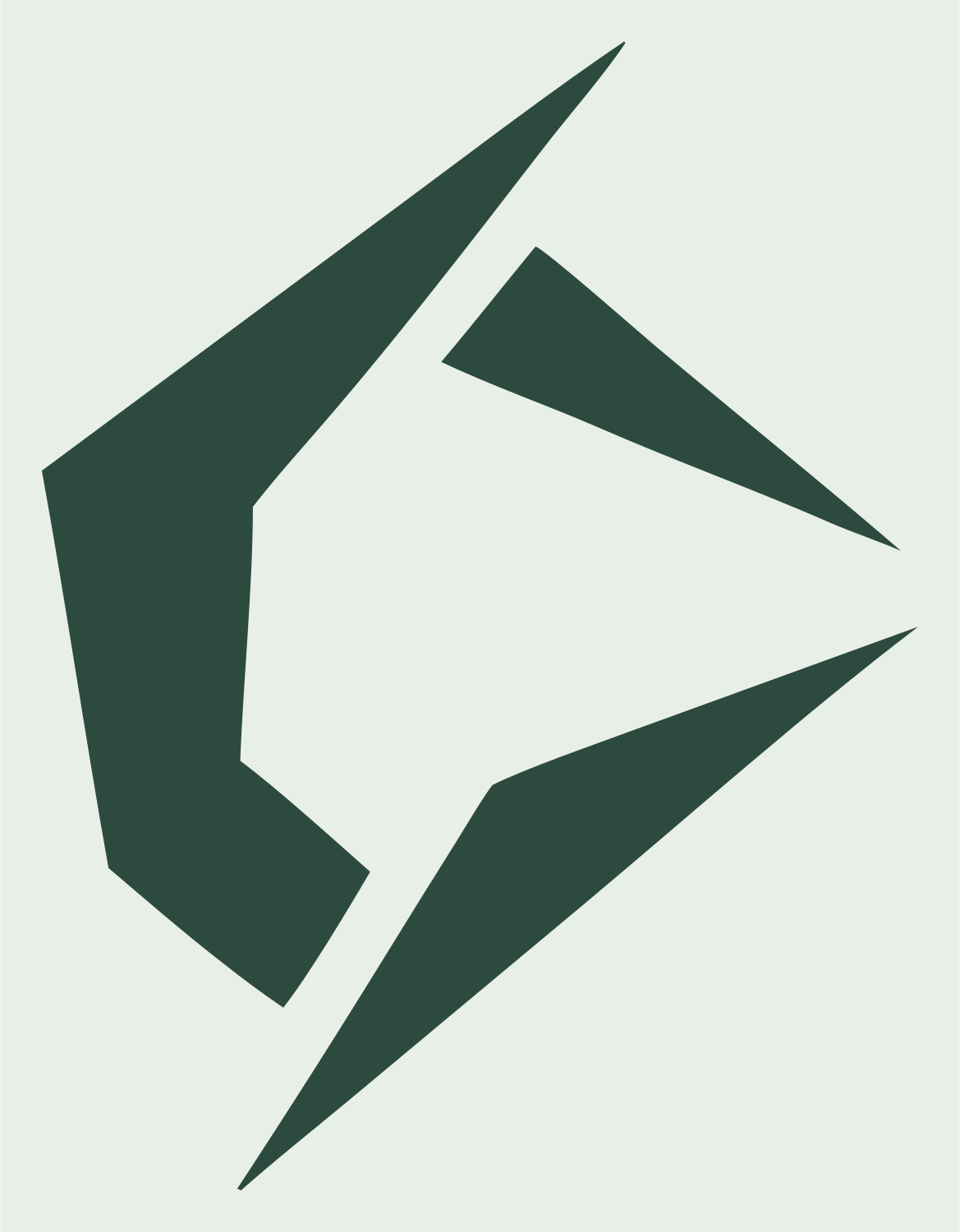 Horned Skull Circuit Logo #e8efe9/#2d4a3e