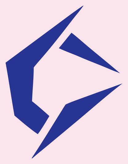 Horned Skull Circuit Logo #fce4ec/#283593