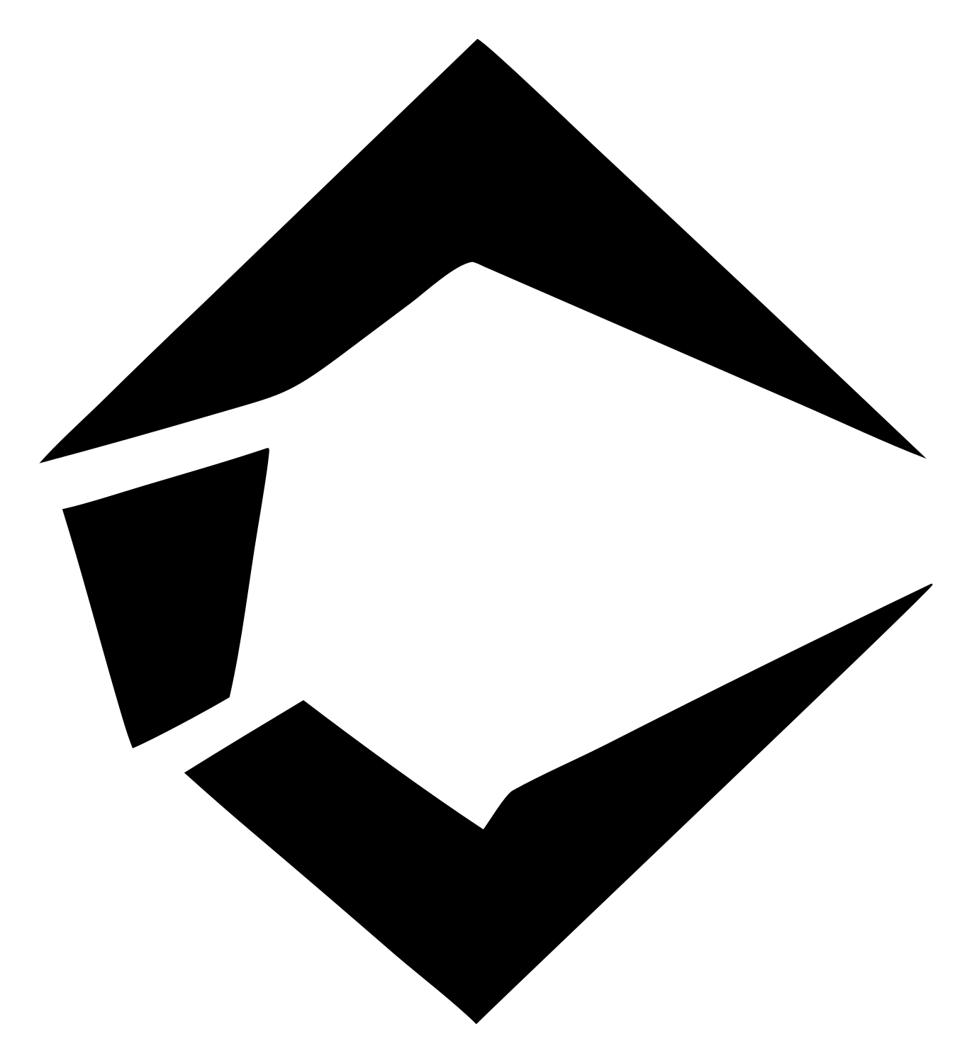 Fractured Diamond Circuit Logo #ffffff/#000000