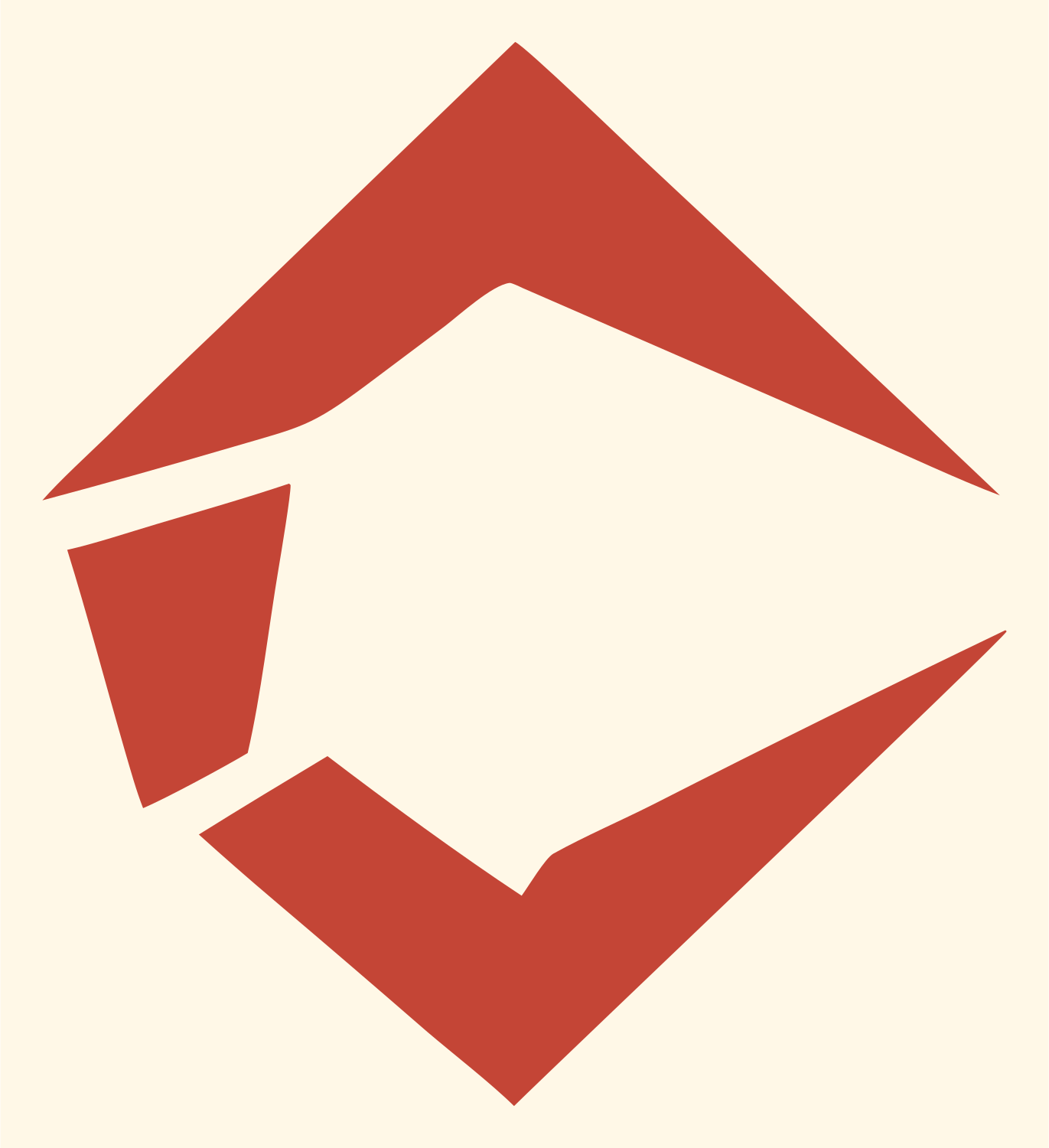 Fractured Diamond Circuit Logo #fff8e7/#c44536