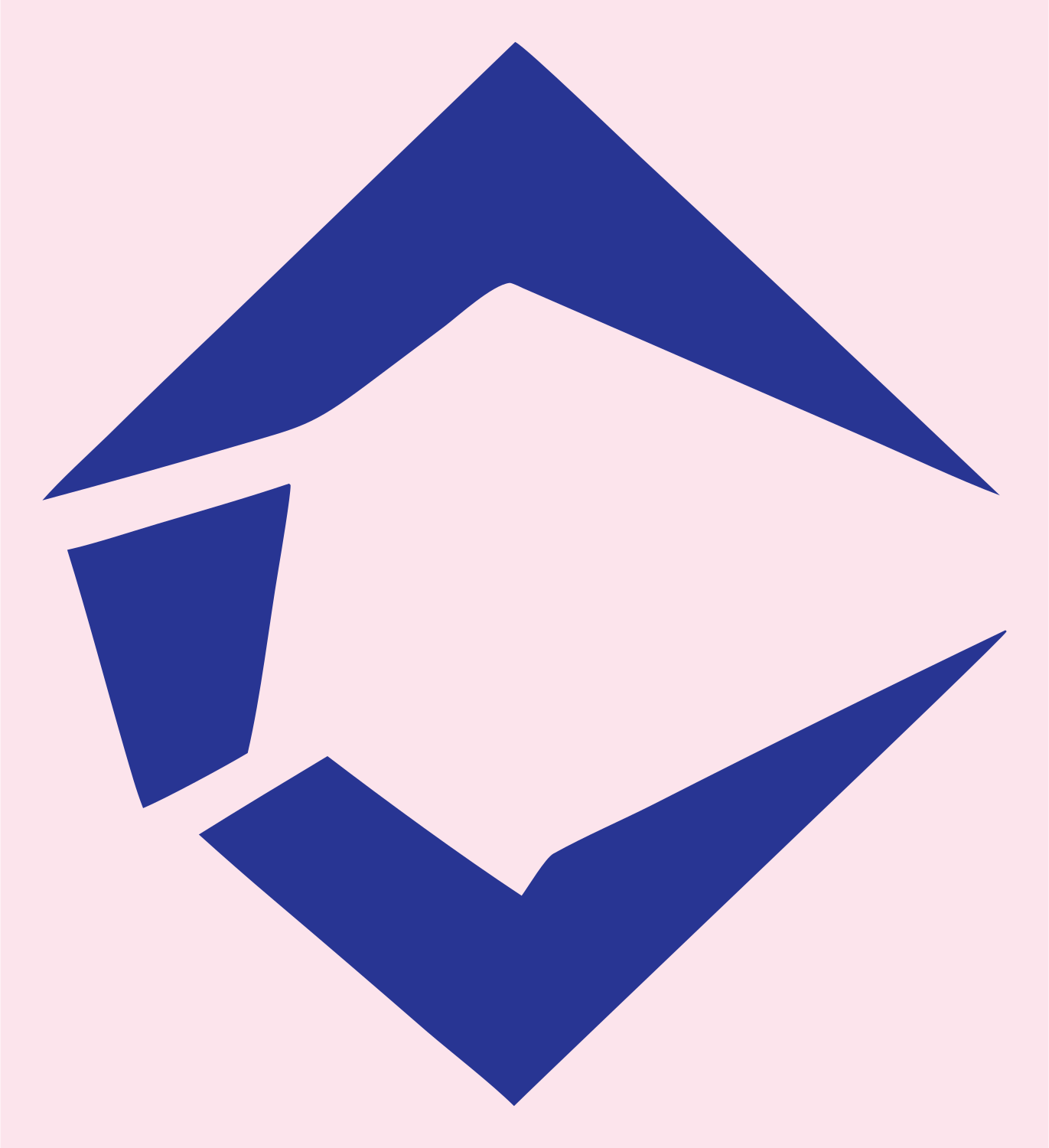 Fractured Diamond Circuit Logo #fce4ec/#283593