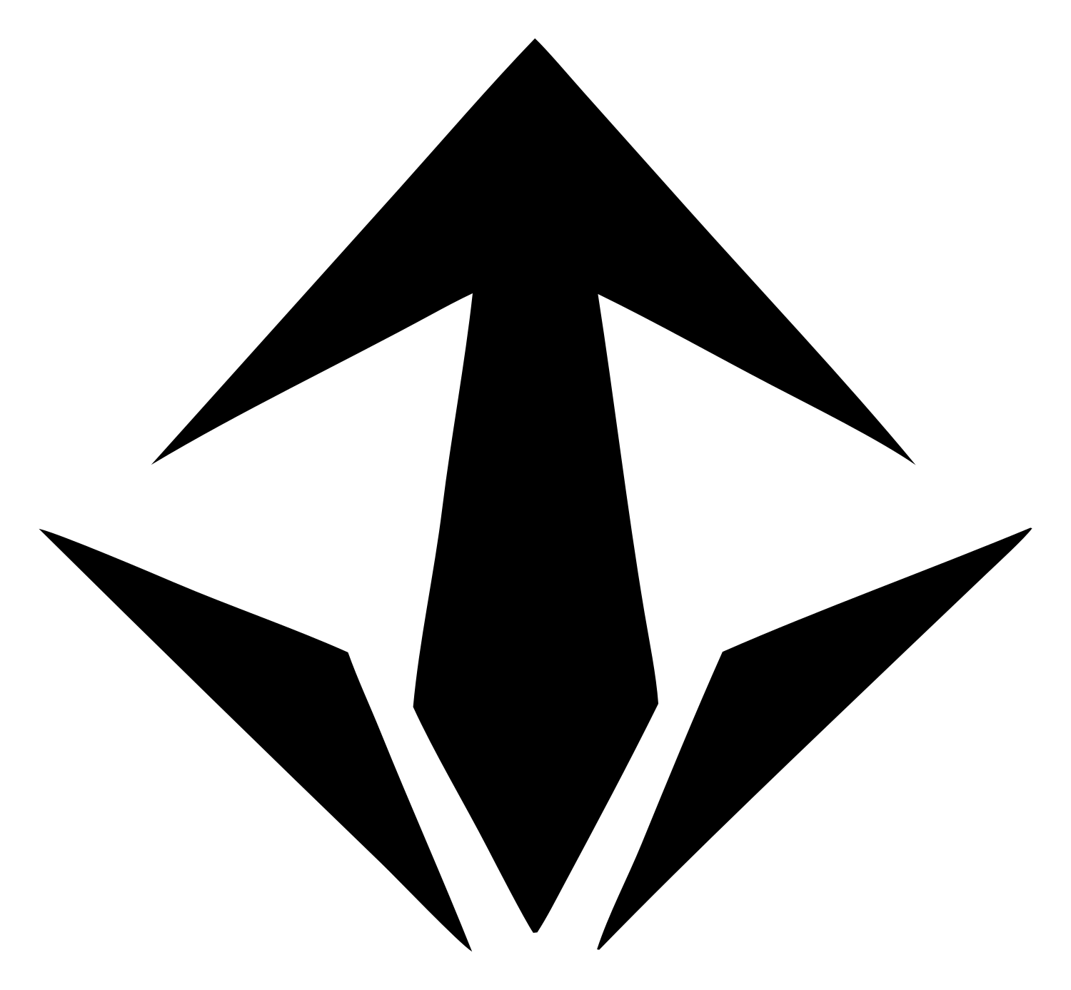 Upward Arrow Shard Logo #ffffff/#000000