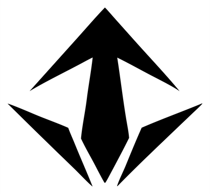 Upward Arrow Shard Logo #ffffff/#000000