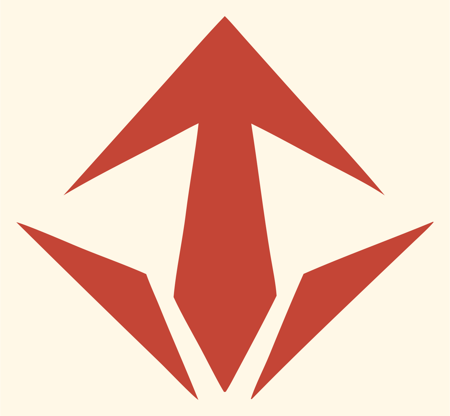 Upward Arrow Shard Logo #fff8e7/#c44536
