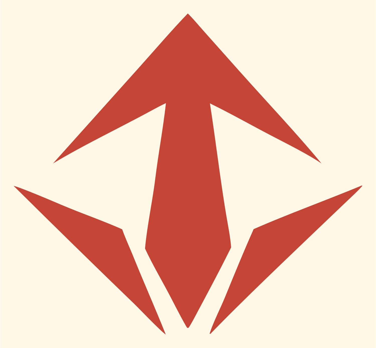 Upward Arrow Shard Logo #fff8e7/#c44536