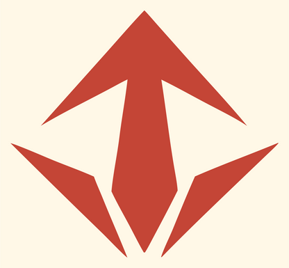 Upward Arrow Shard Logo #fff8e7/#c44536