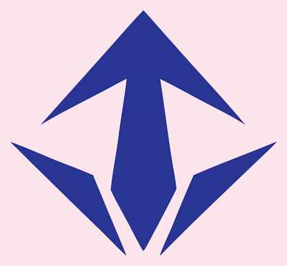 Upward Arrow Shard Logo #fce4ec/#283593