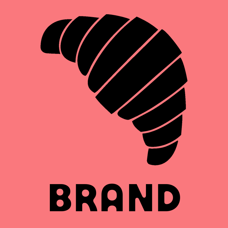 Striped Croissant Silhouette Logo preview