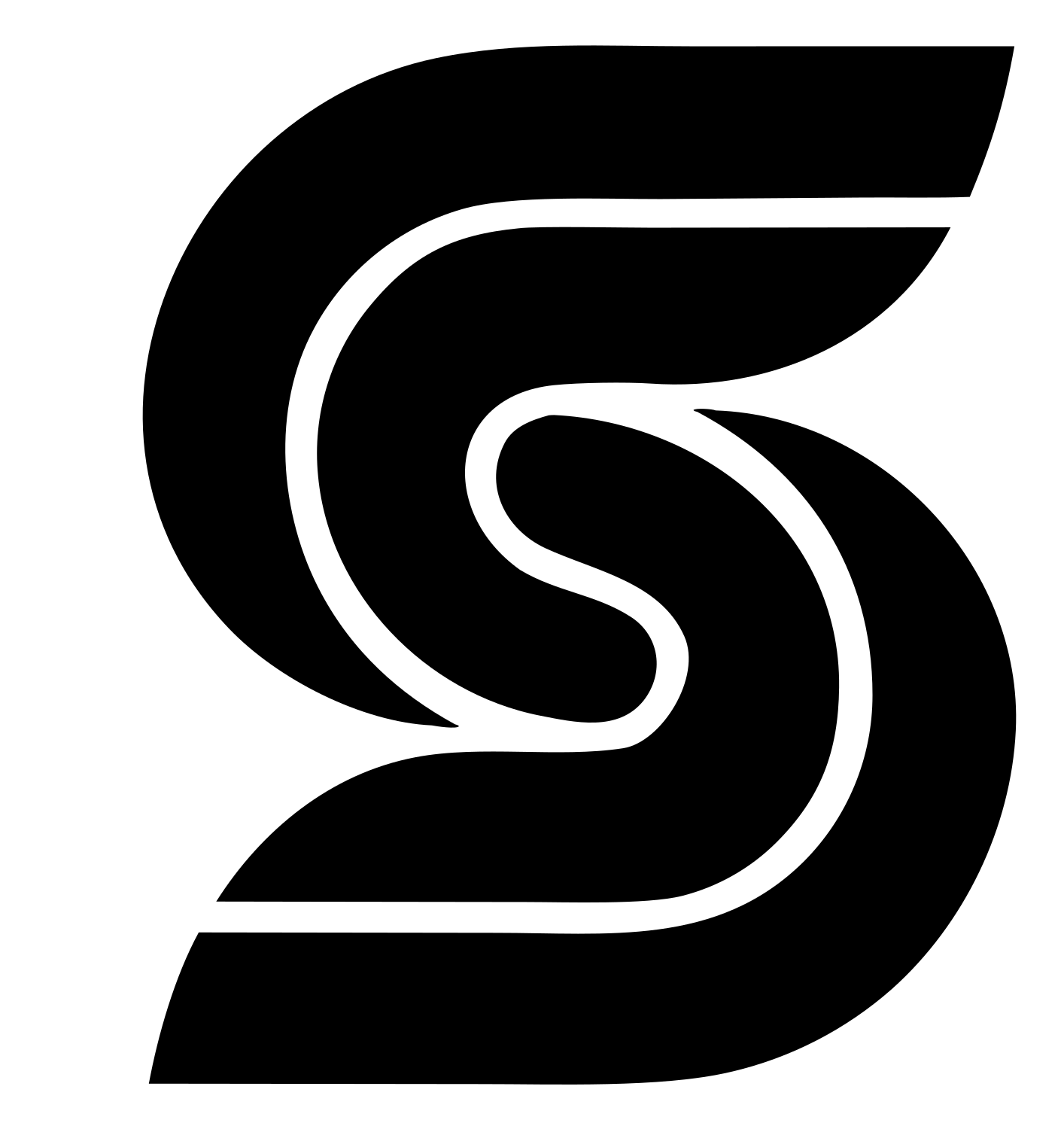 Letter S Croissant Logo #ffffff/#000000