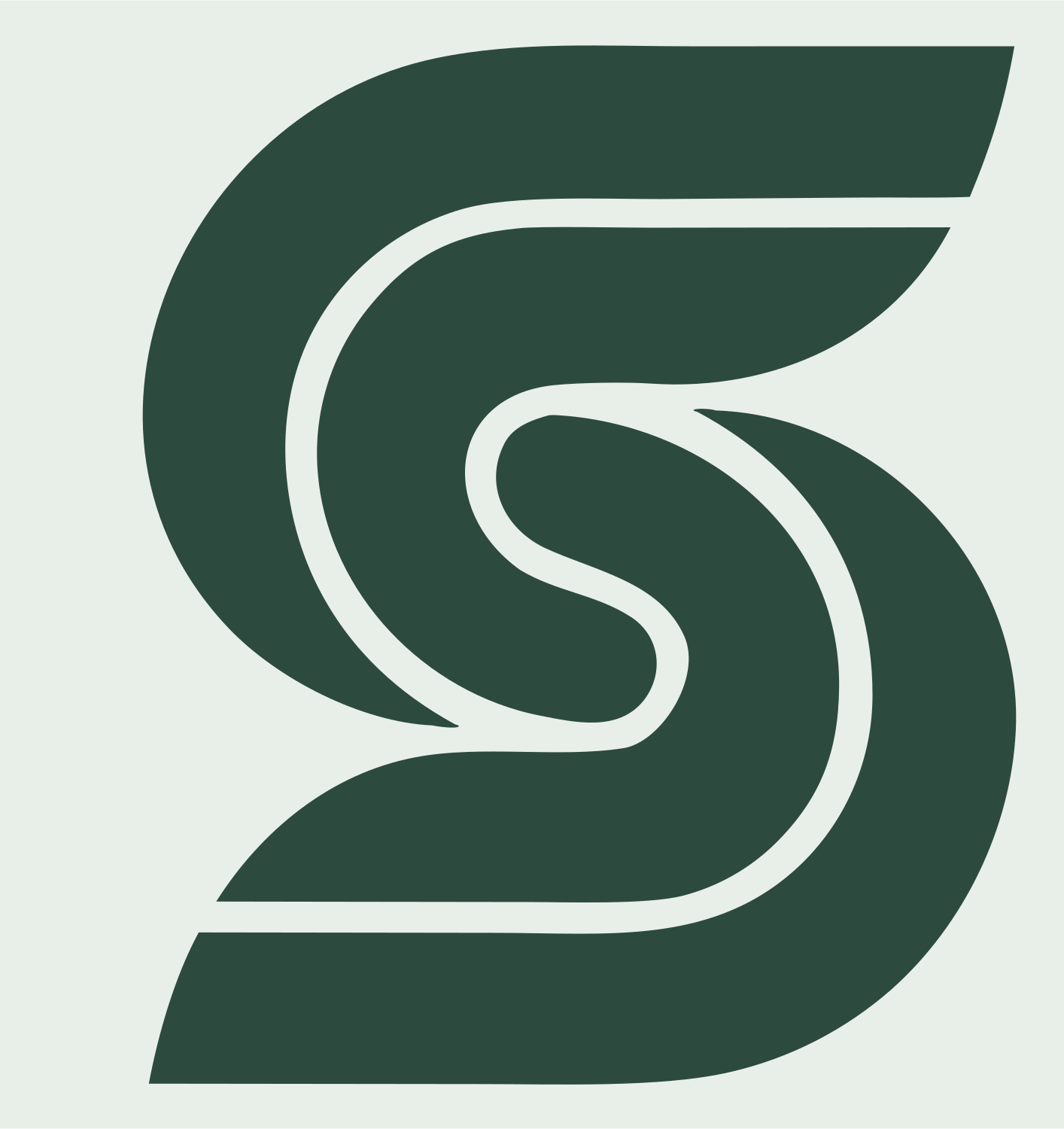 Letter S Croissant Logo #e8efe9/#2d4a3e