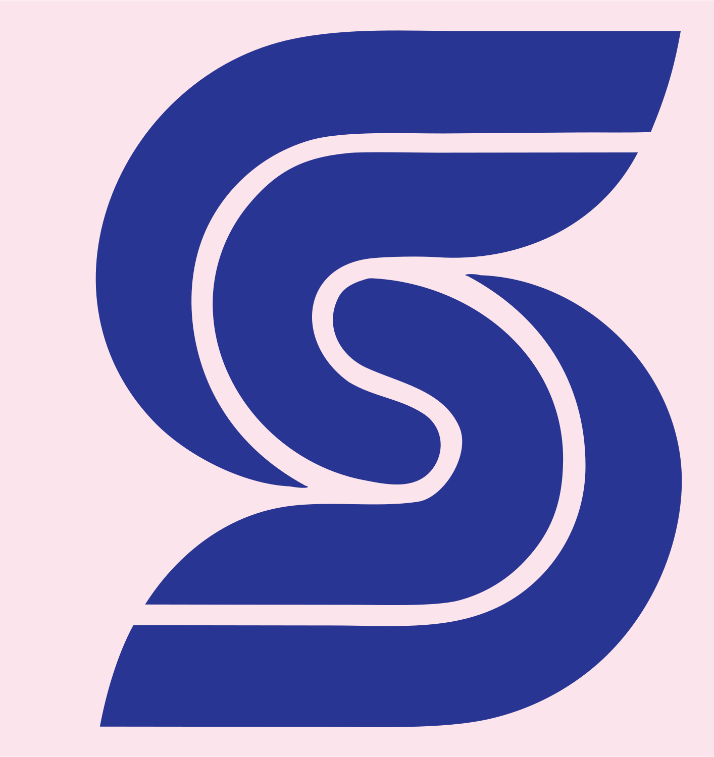 Letter S Croissant Logo #fce4ec/#283593