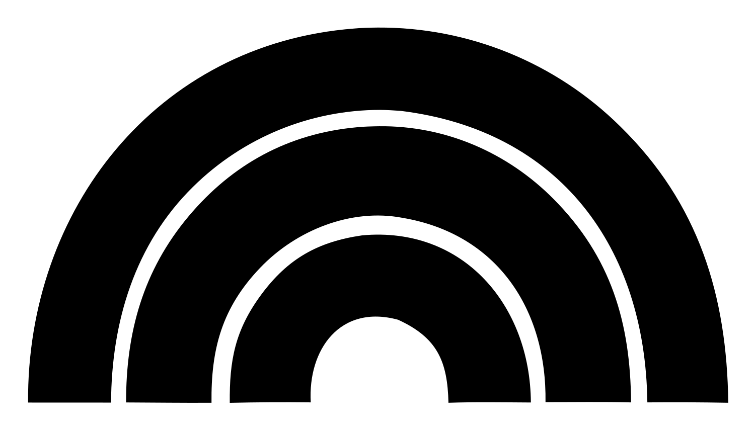 Croissant Arc Trio Logo #ffffff/#000000