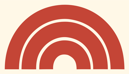 Croissant Arc Trio Logo #fff8e7/#c44536