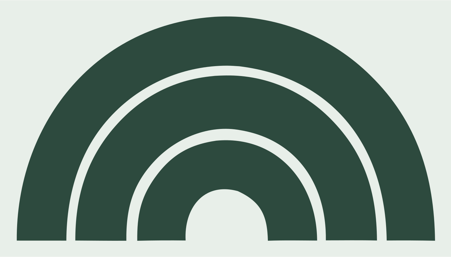 Croissant Arc Trio Logo #e8efe9/#2d4a3e