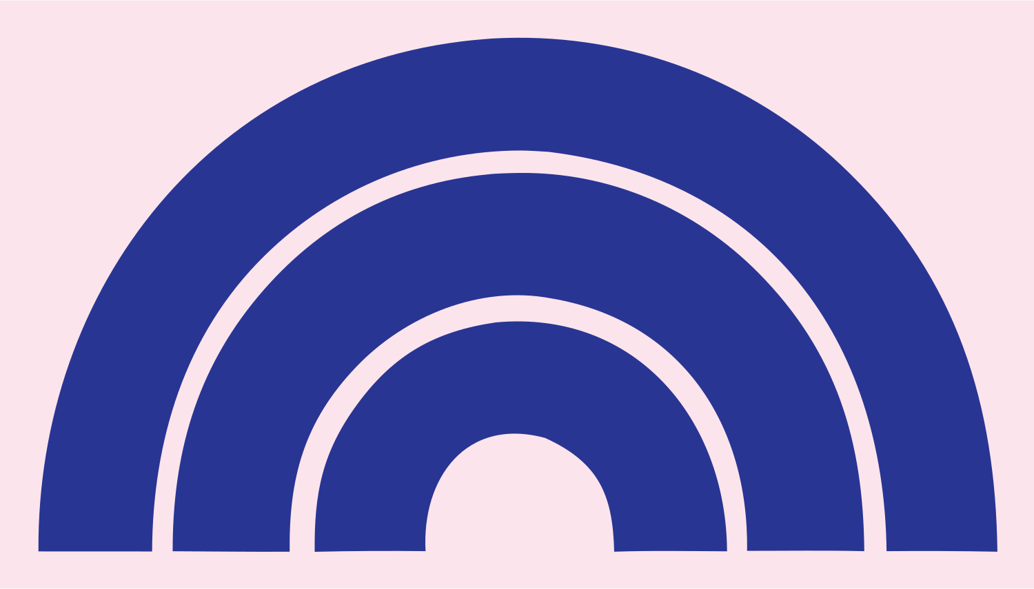 Croissant Arc Trio Logo #fce4ec/#283593