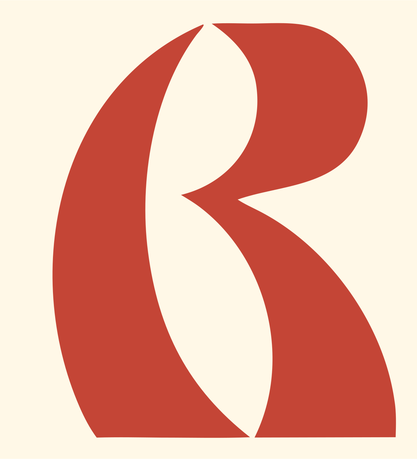 Letter B Bagel Logo #fff8e7/#c44536