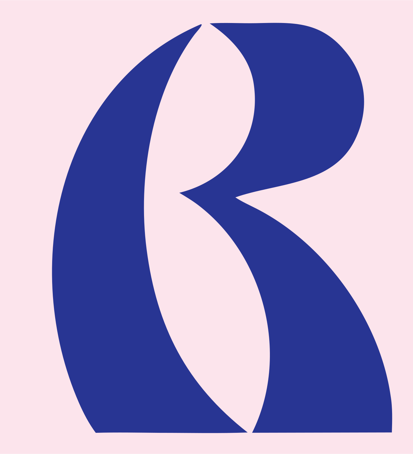 Letter B Bagel Logo #fce4ec/#283593