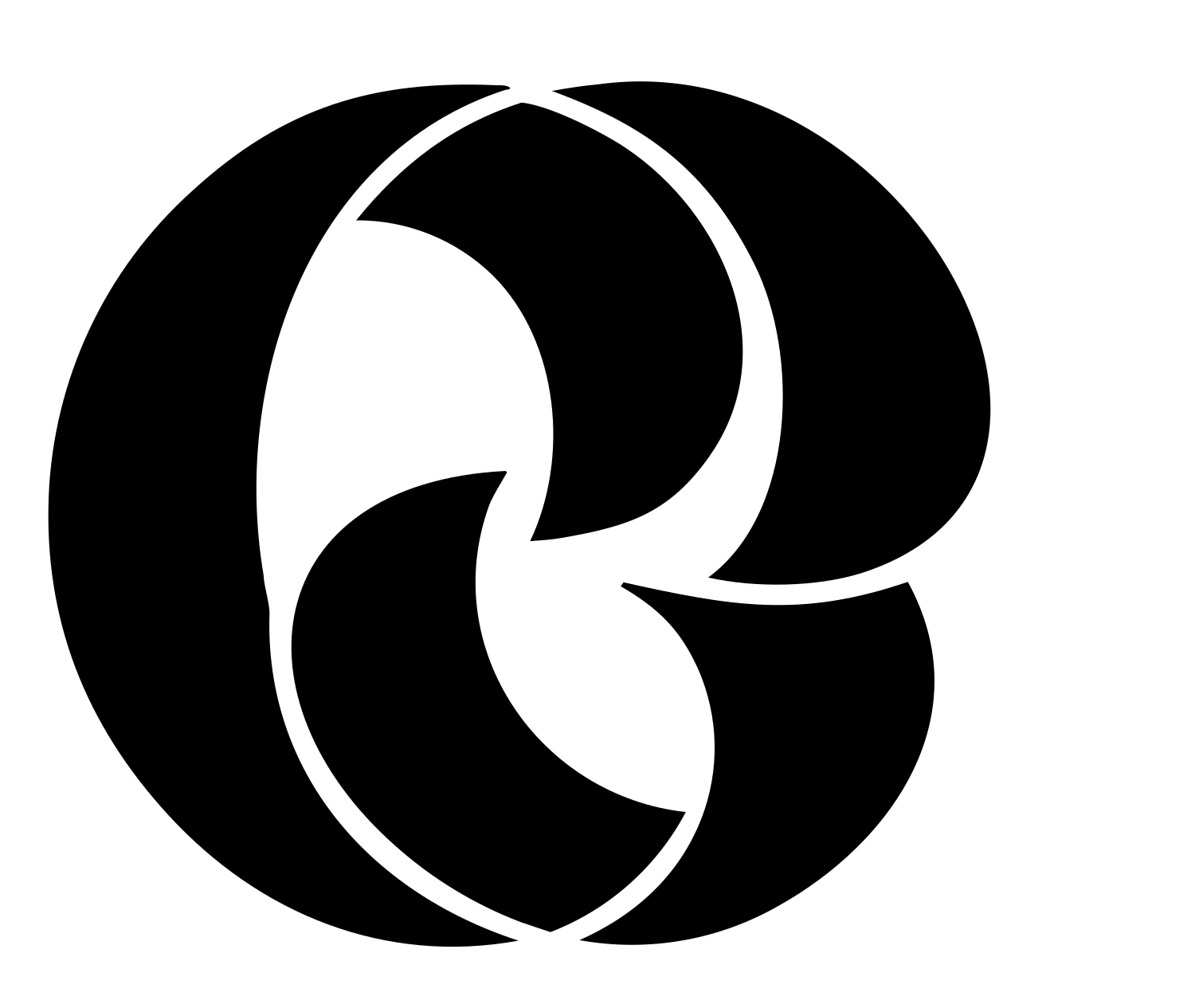 Interlocking Ring Bagel Logo #ffffff/#000000