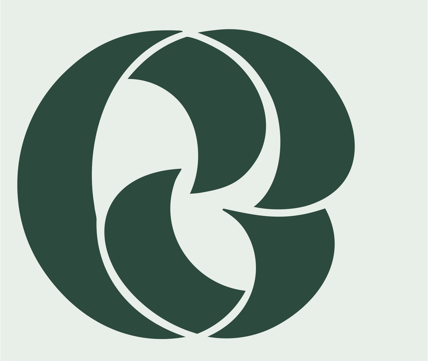 Interlocking Ring Bagel Logo #e8efe9/#2d4a3e