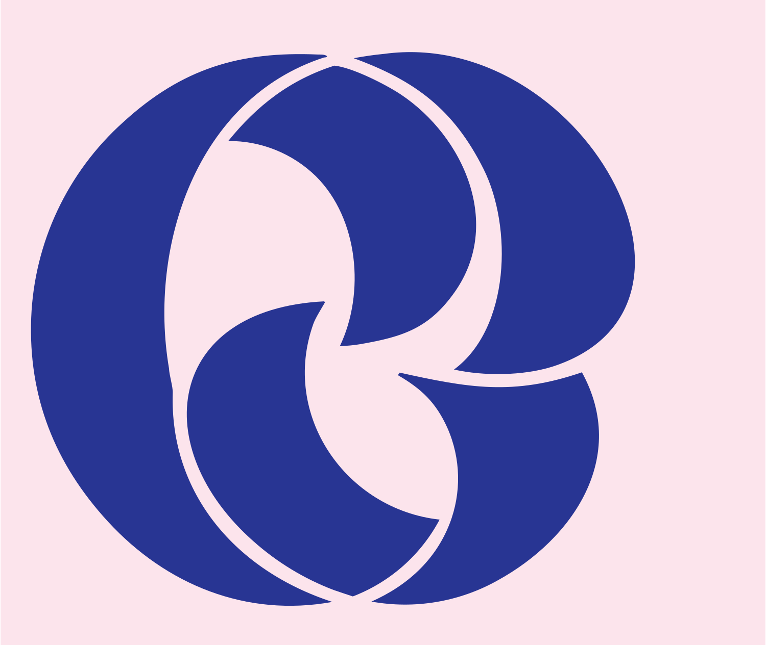 Interlocking Ring Bagel Logo #fce4ec/#283593