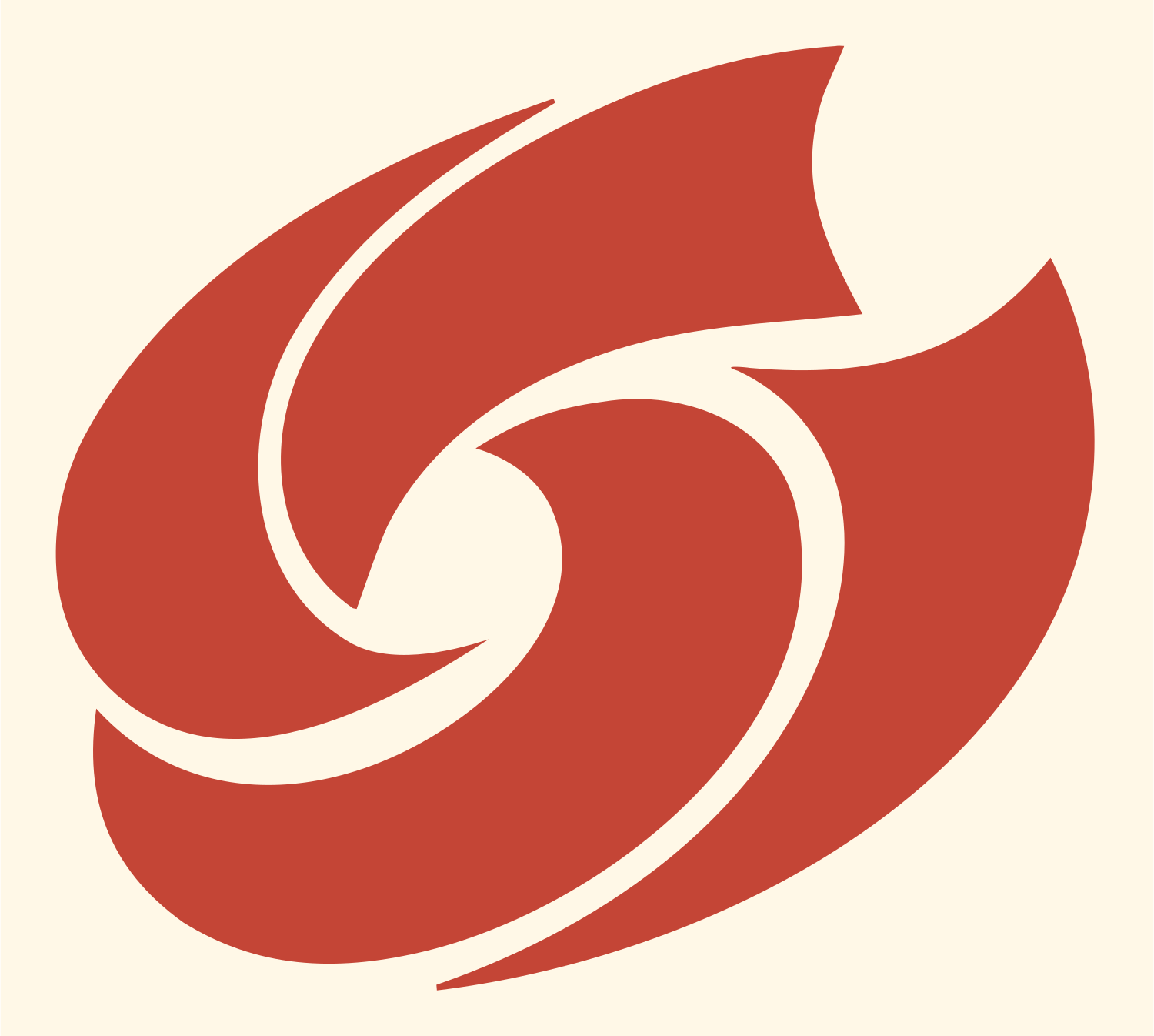 Spiral Vortex Bagel Logo #fff8e7/#c44536