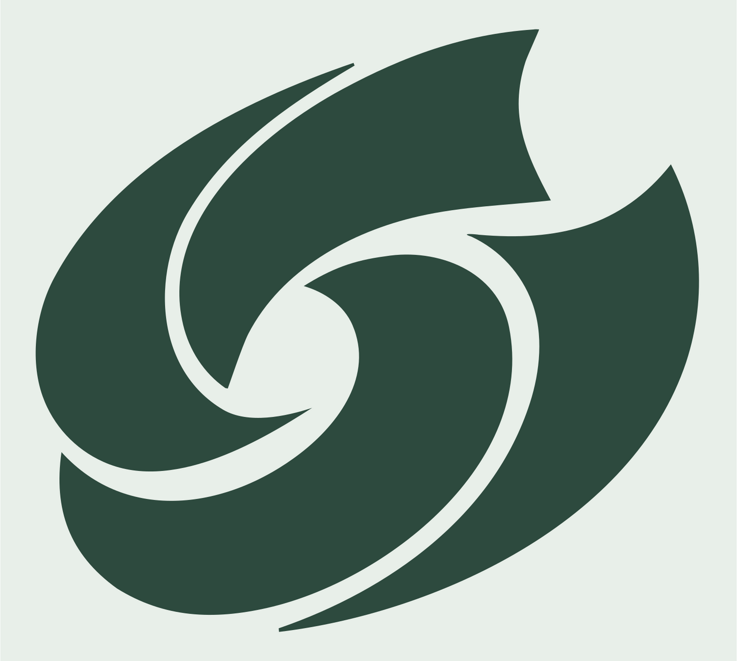 Spiral Vortex Bagel Logo #e8efe9/#2d4a3e