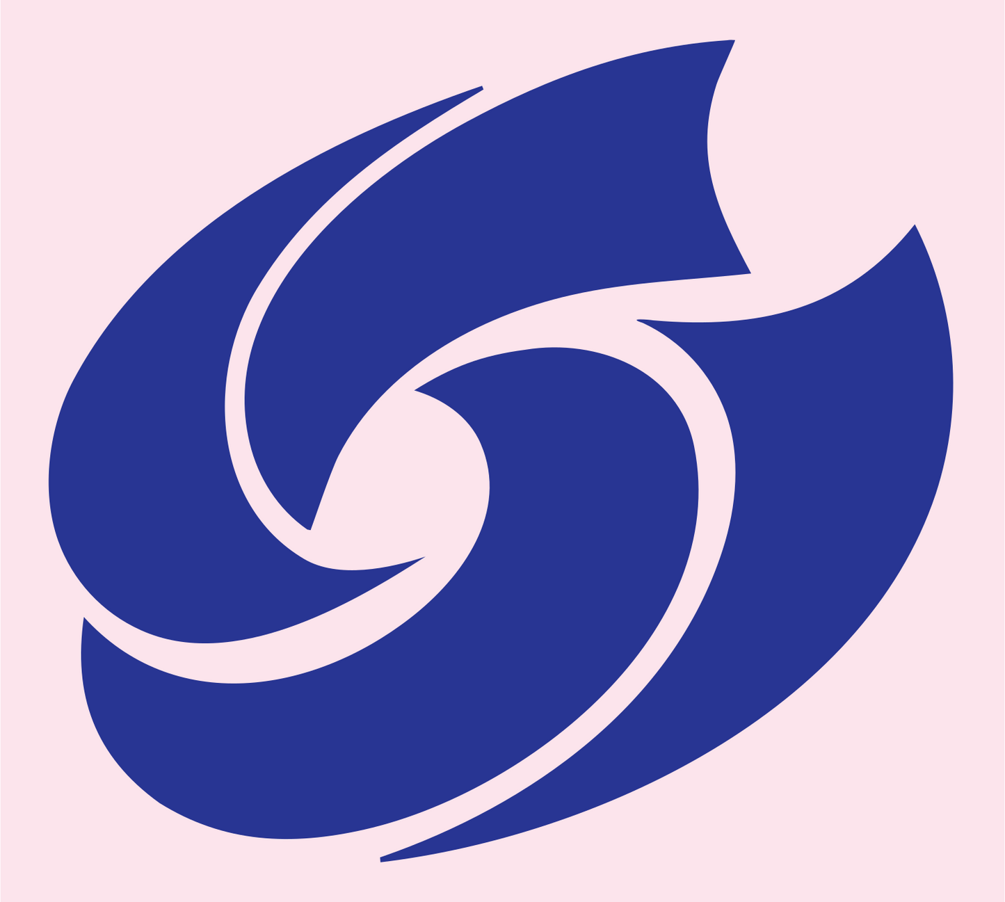 Spiral Vortex Bagel Logo #fce4ec/#283593