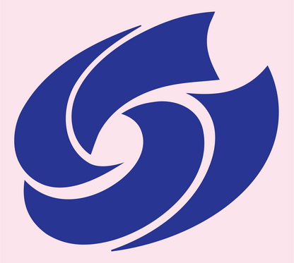 Spiral Vortex Bagel Logo #fce4ec/#283593