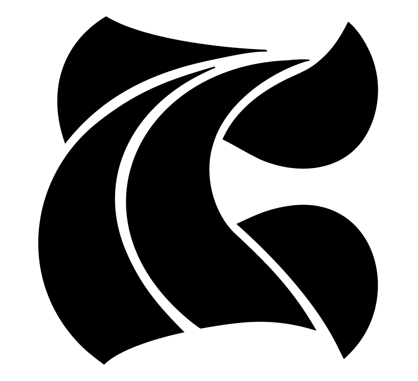Abstract Wave Bagel Logo #ffffff/#000000
