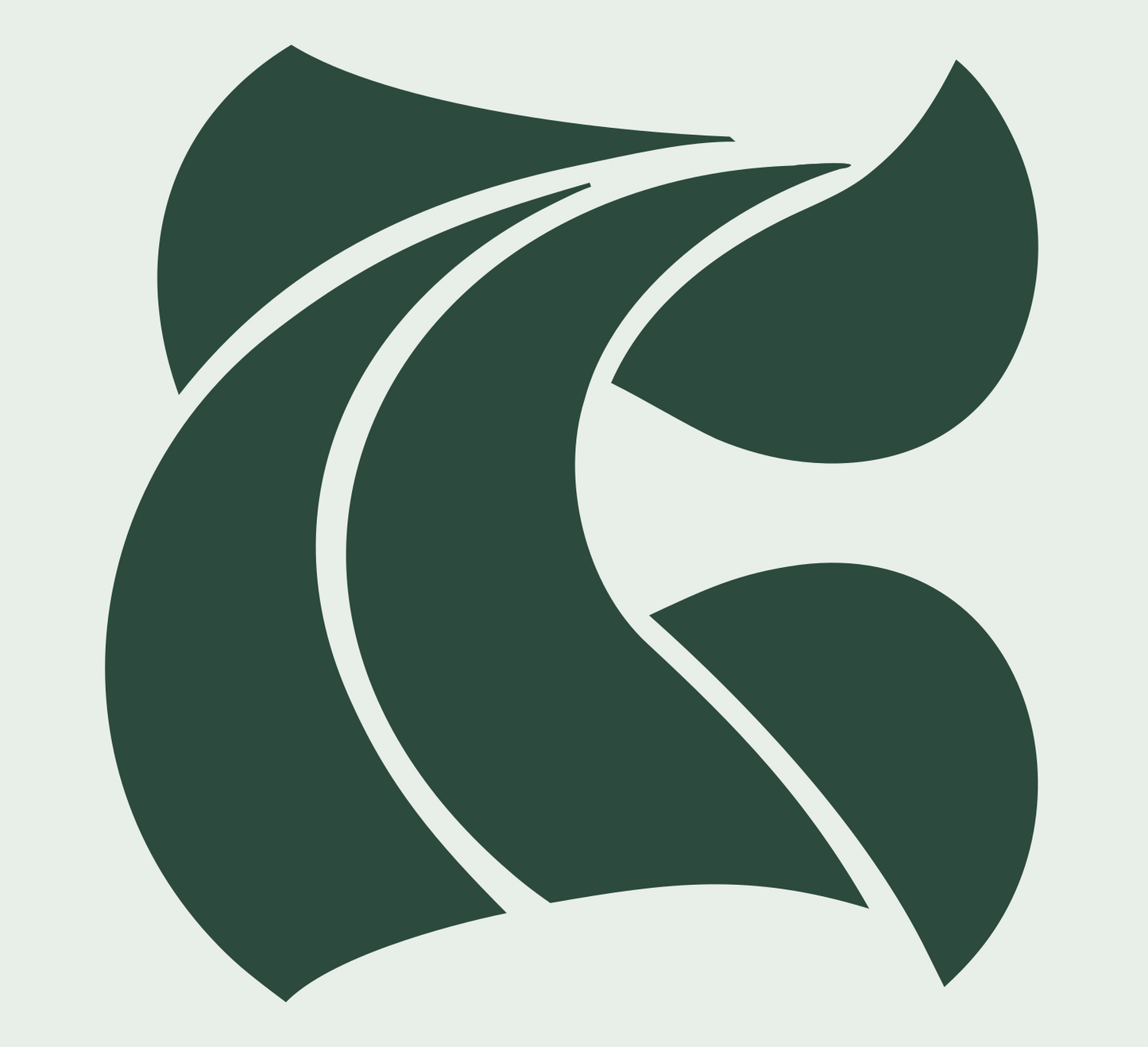 Abstract Wave Bagel Logo #e8efe9/#2d4a3e