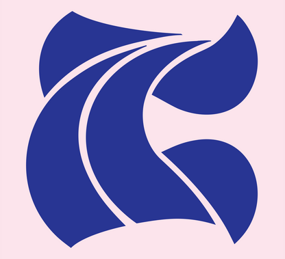 Abstract Wave Bagel Logo #fce4ec/#283593