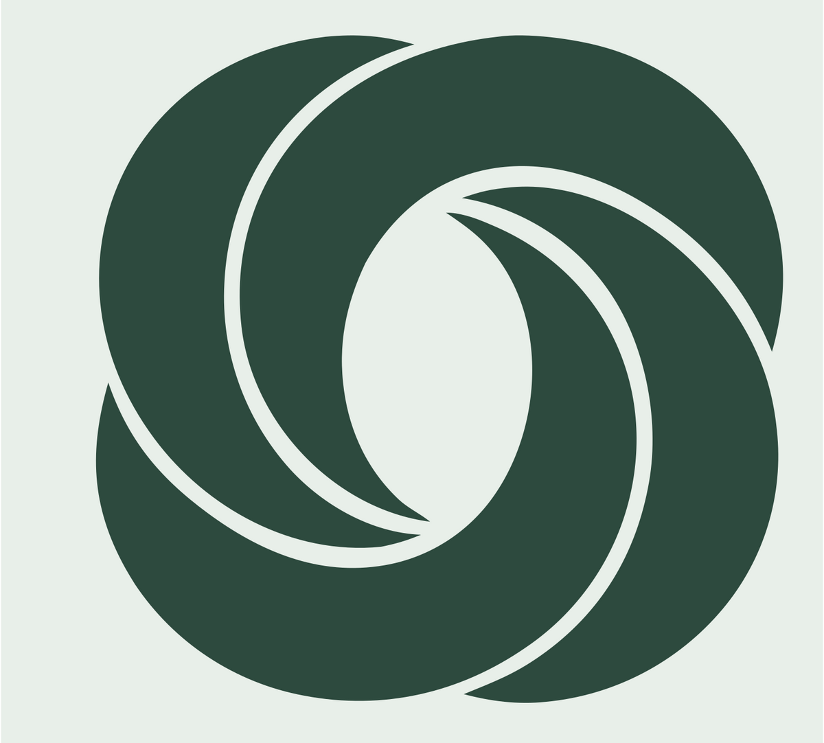 Rotating Knot Bagel Logo #e8efe9/#2d4a3e