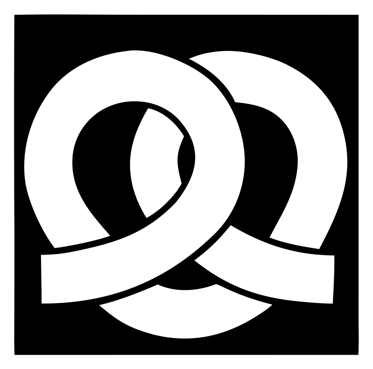 Pretzel Negative Space Logo Set #ffffff/#000000