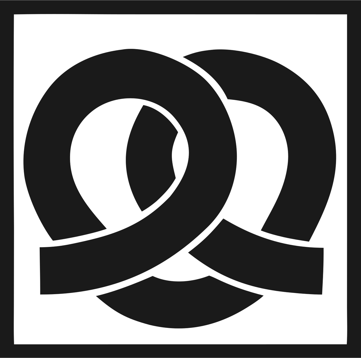 Pretzel Negative Space Logo Set #1a1a1a/#ffffff