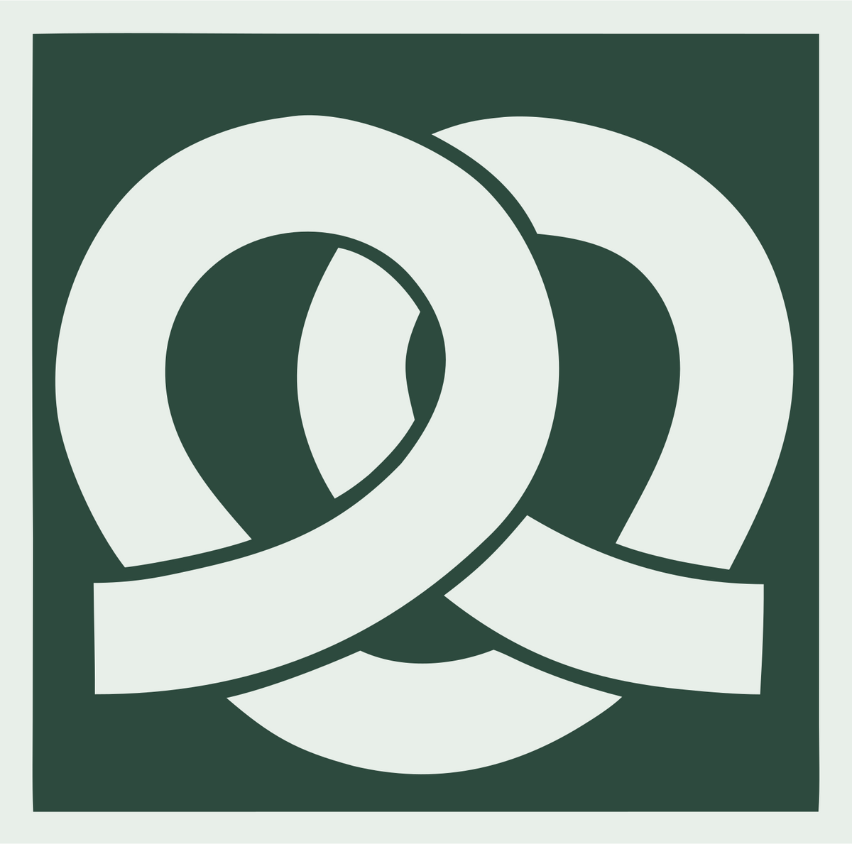 Pretzel Negative Space Logo Set #e8efe9/#2d4a3e