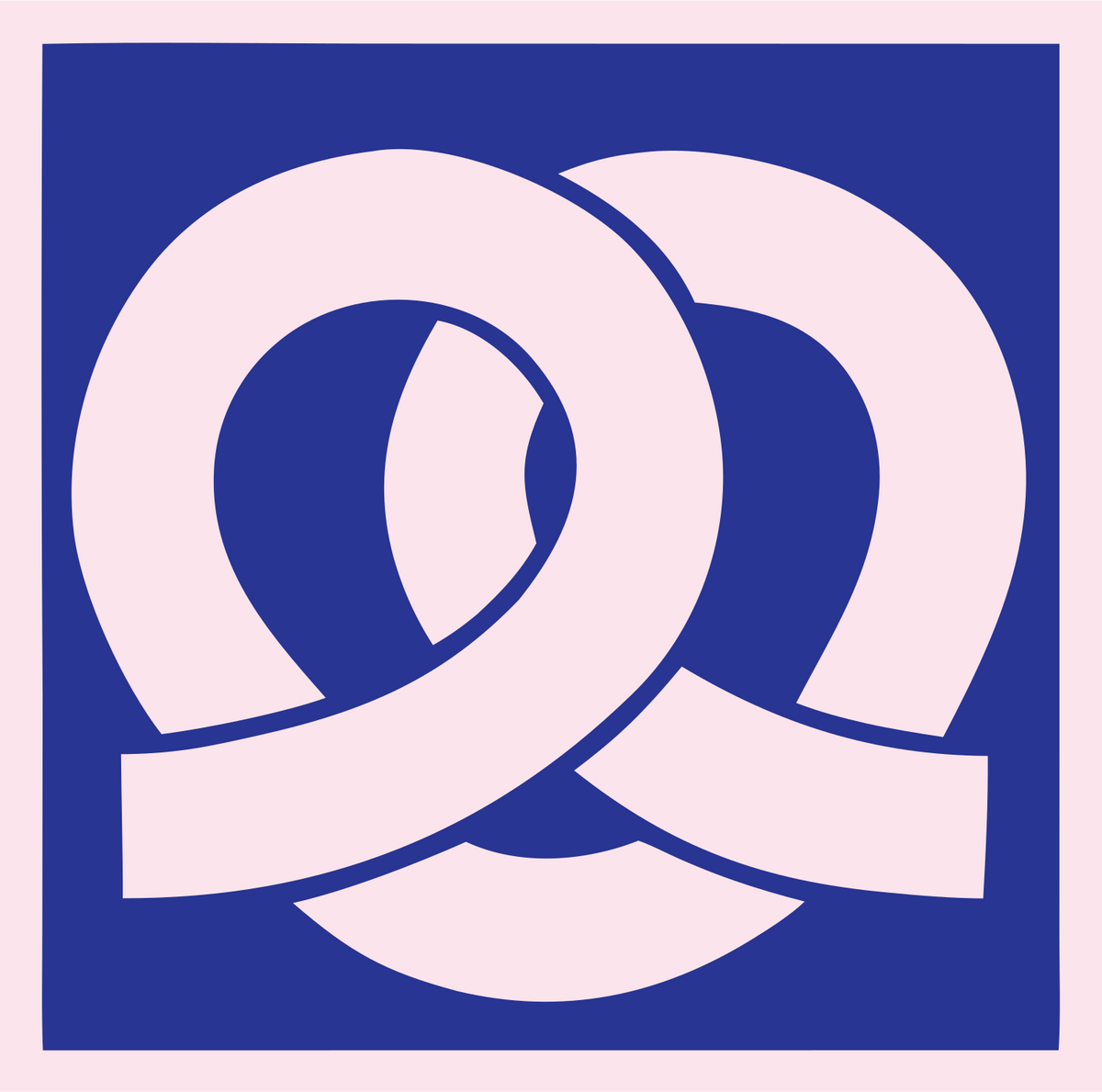 Pretzel Negative Space Logo Set #fce4ec/#283593