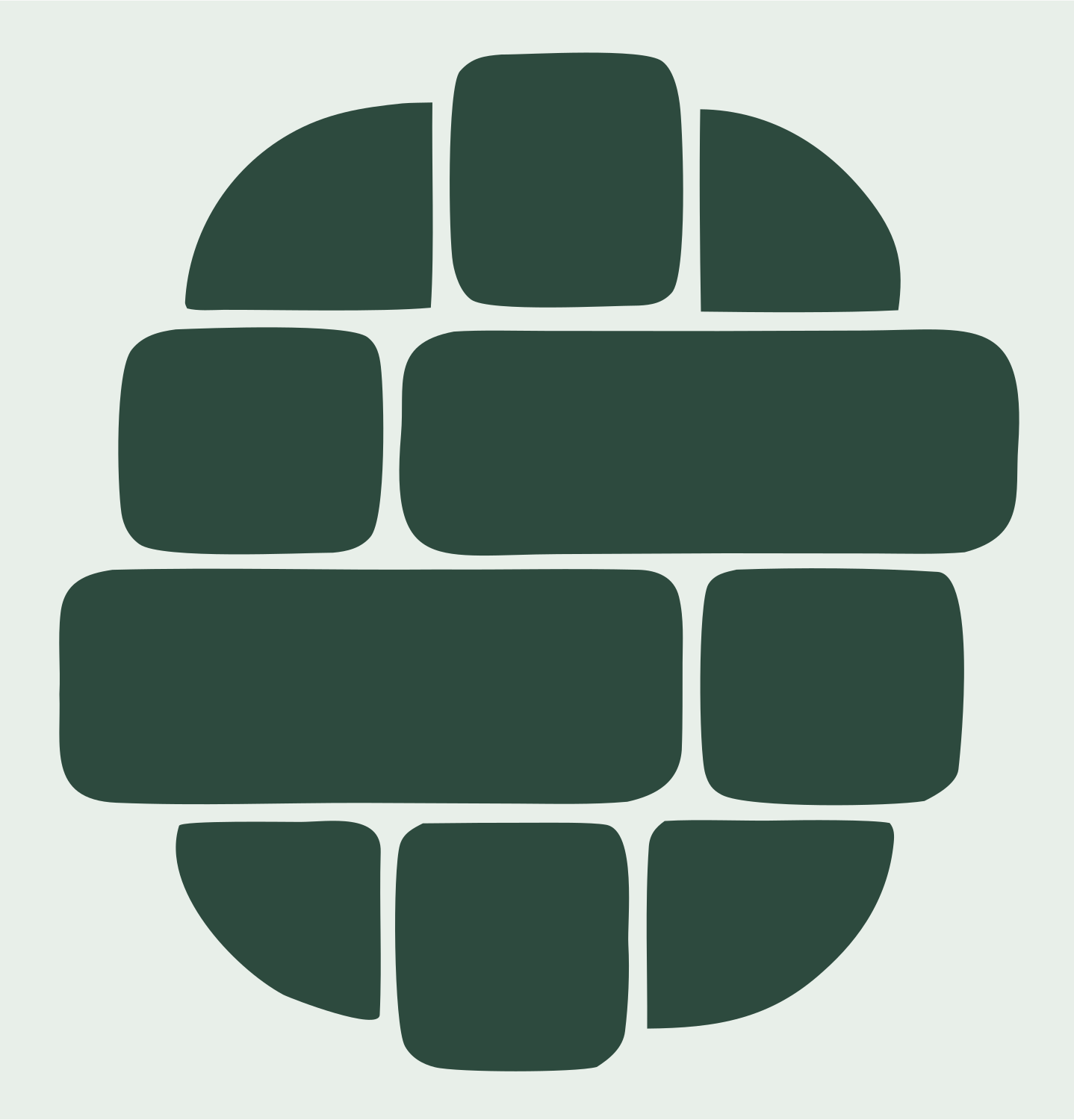 Brick Pattern Sushi Roll Logo #e8efe9/#2d4a3e