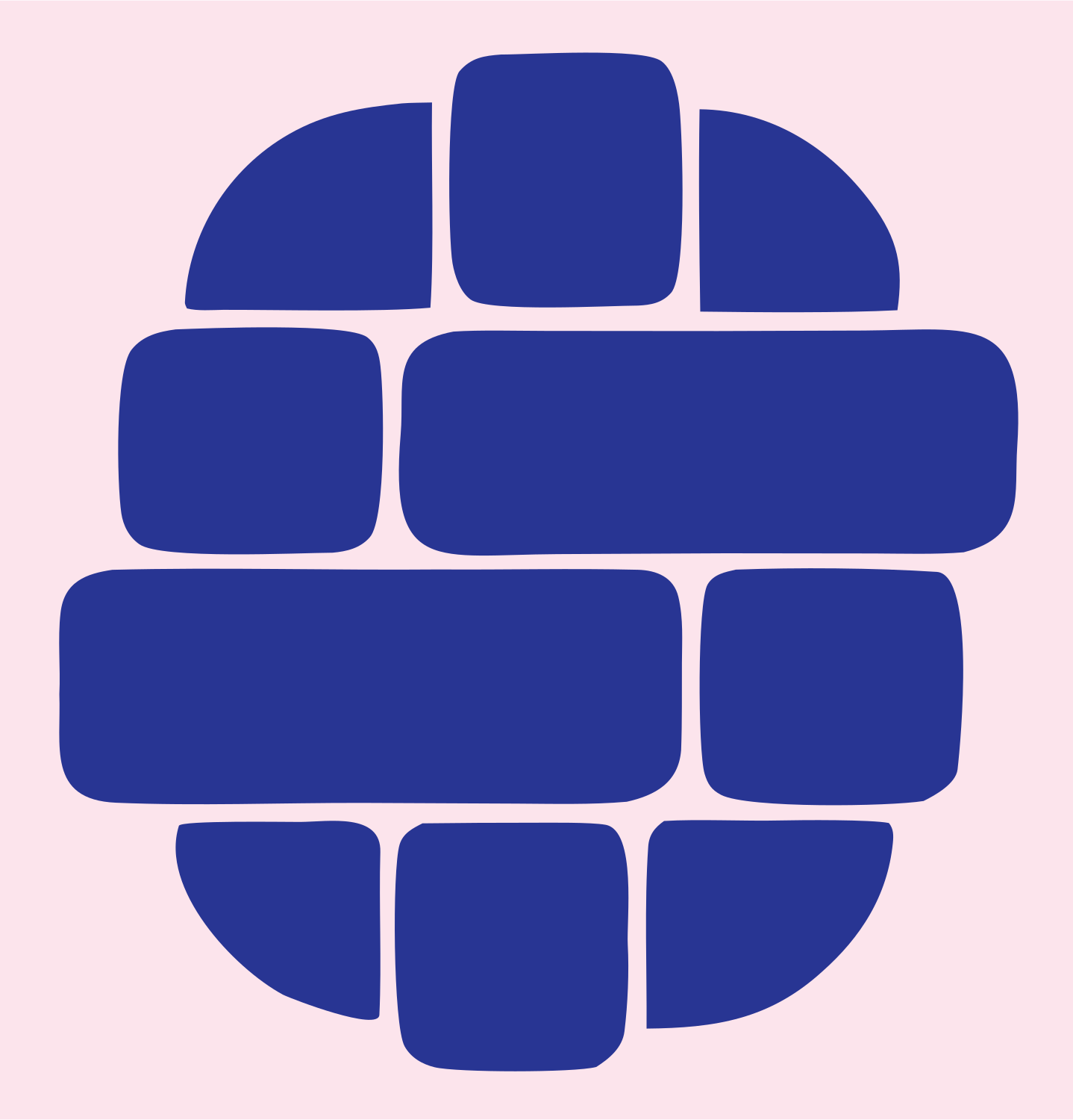 Brick Pattern Sushi Roll Logo #fce4ec/#283593