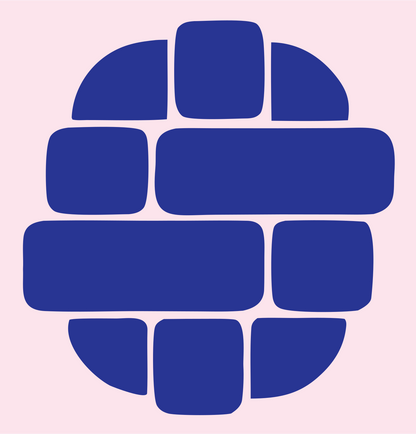 Brick Pattern Sushi Roll Logo #fce4ec/#283593