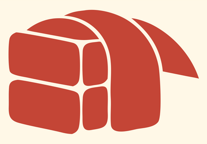Sushi Block Grid Logo #fff8e7/#c44536