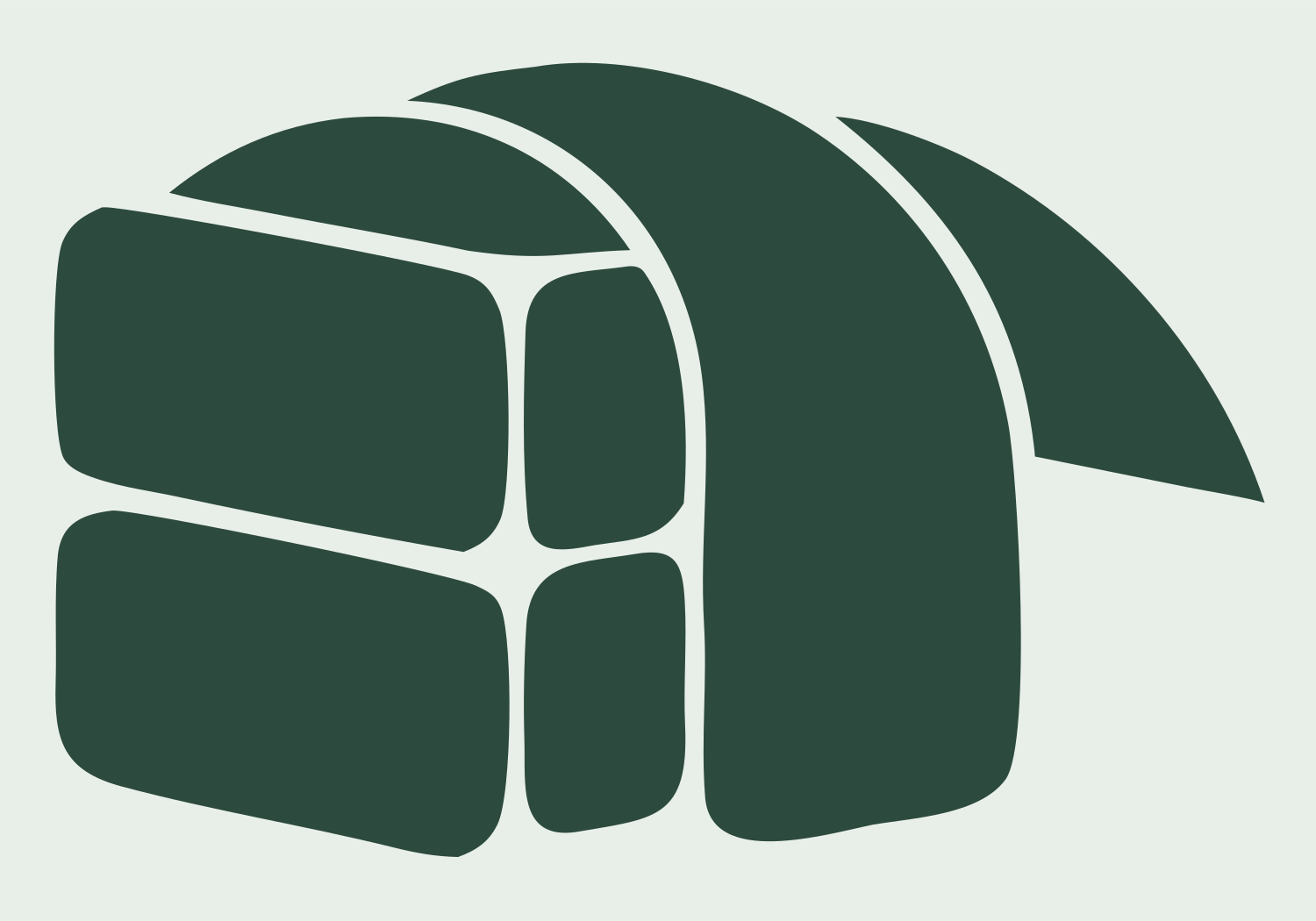 Sushi Block Grid Logo #e8efe9/#2d4a3e