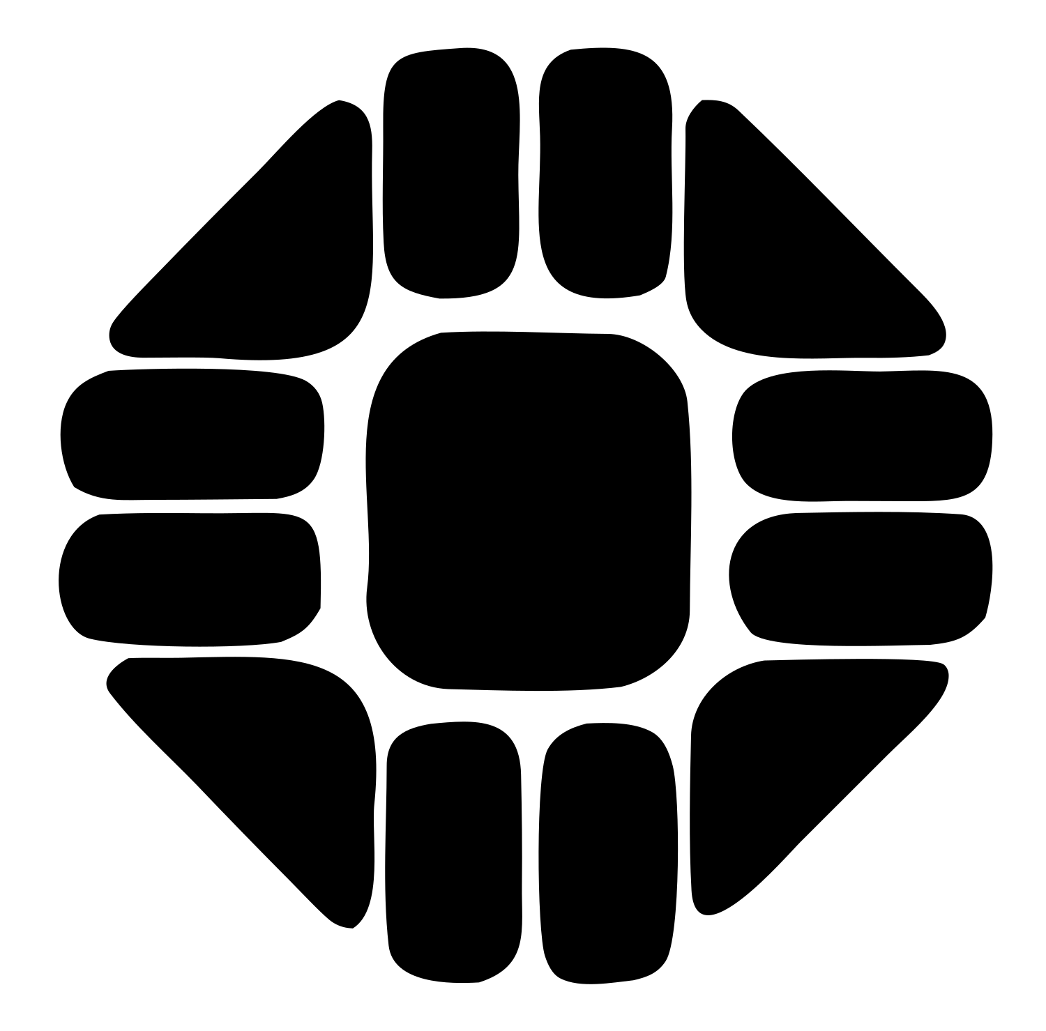 Segmented Circle Sushi Logo #ffffff/#000000