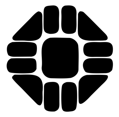Segmented Circle Sushi Logo #ffffff/#000000